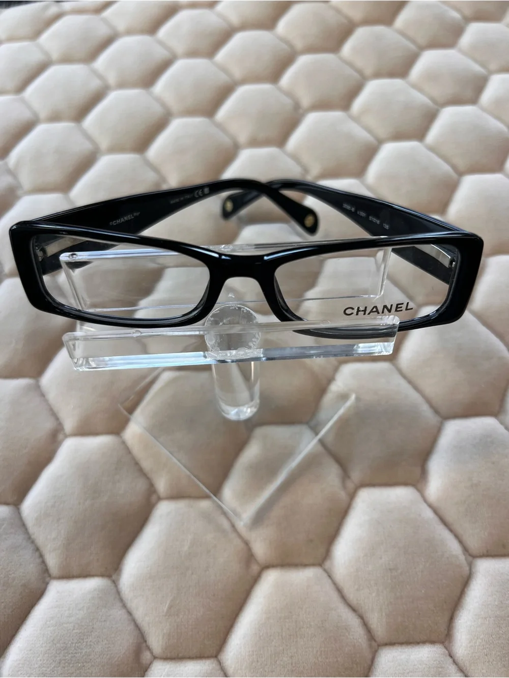 Authentic Chanel Black petite Rectangular Optical frame